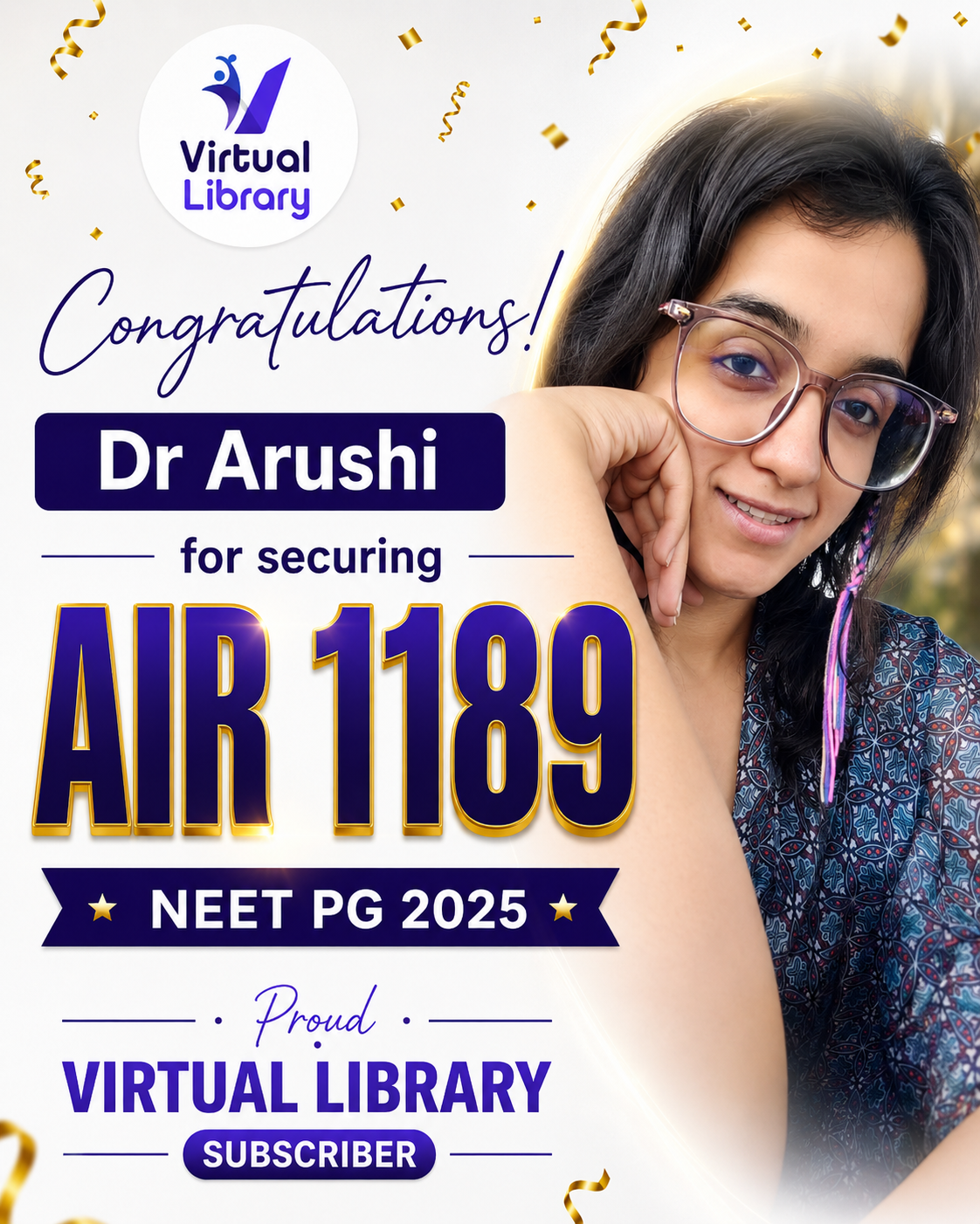 Dr. Arushi, AIR 1189 | NEET-PG 2025