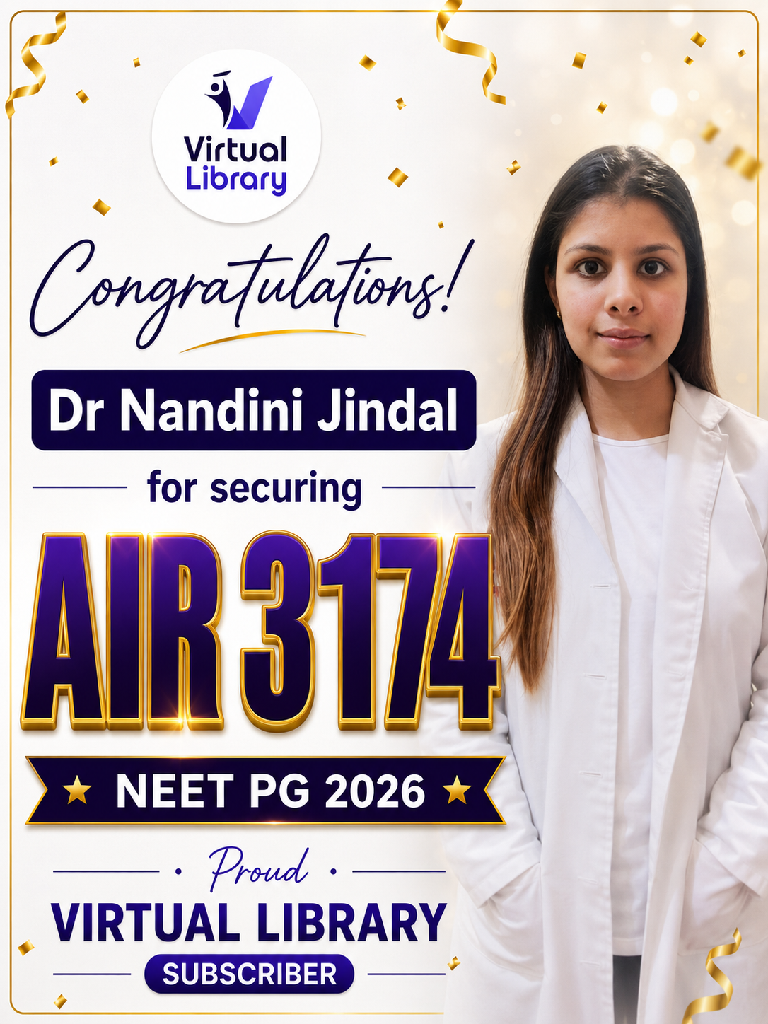 Dr. Nandini Jindal, AIR 3174 | NEET-PG 2026