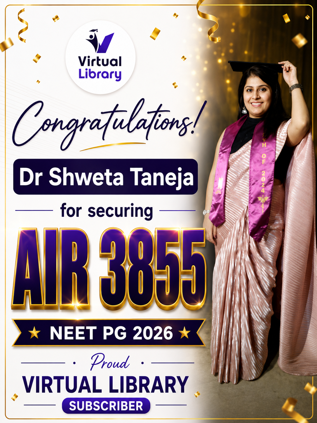 Dr. Shweta Taneja, AIR 3855 | NEET-PG 2026