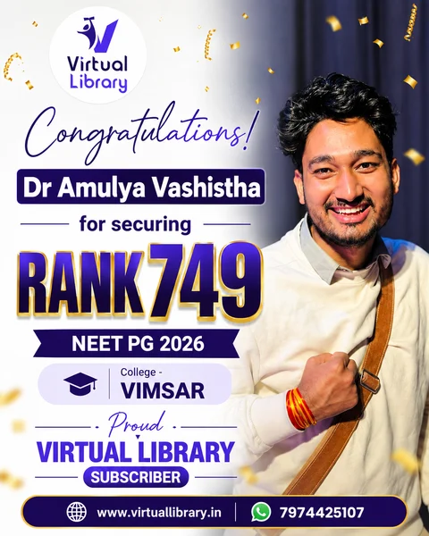 Dr. Amulya Vashistha, All India Rank 749, NEET PG 2026